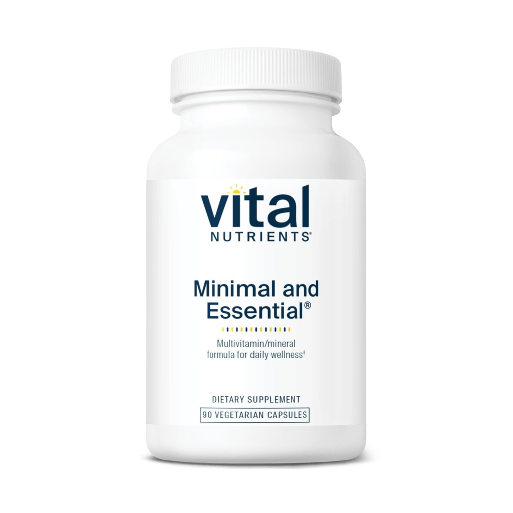 Vitale næringsstoffer Minimal og essensiell multivitamin | Vegetarisk En per dag Multivitamin, Mineral, & Antioksidant Supplement* | Jernfri | Gluten, Dairy, Soya Free | Ikke-GMO | 90 Kapsler