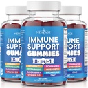 Nyt AGE 8 i 1 Immun Support Booster Supplement med Astragalus Root, vitamin C og sink 50 mg, vitamin D 5000 IU, Quercetin & Bromelain (8 i 1 Gummies (Pack of 3))