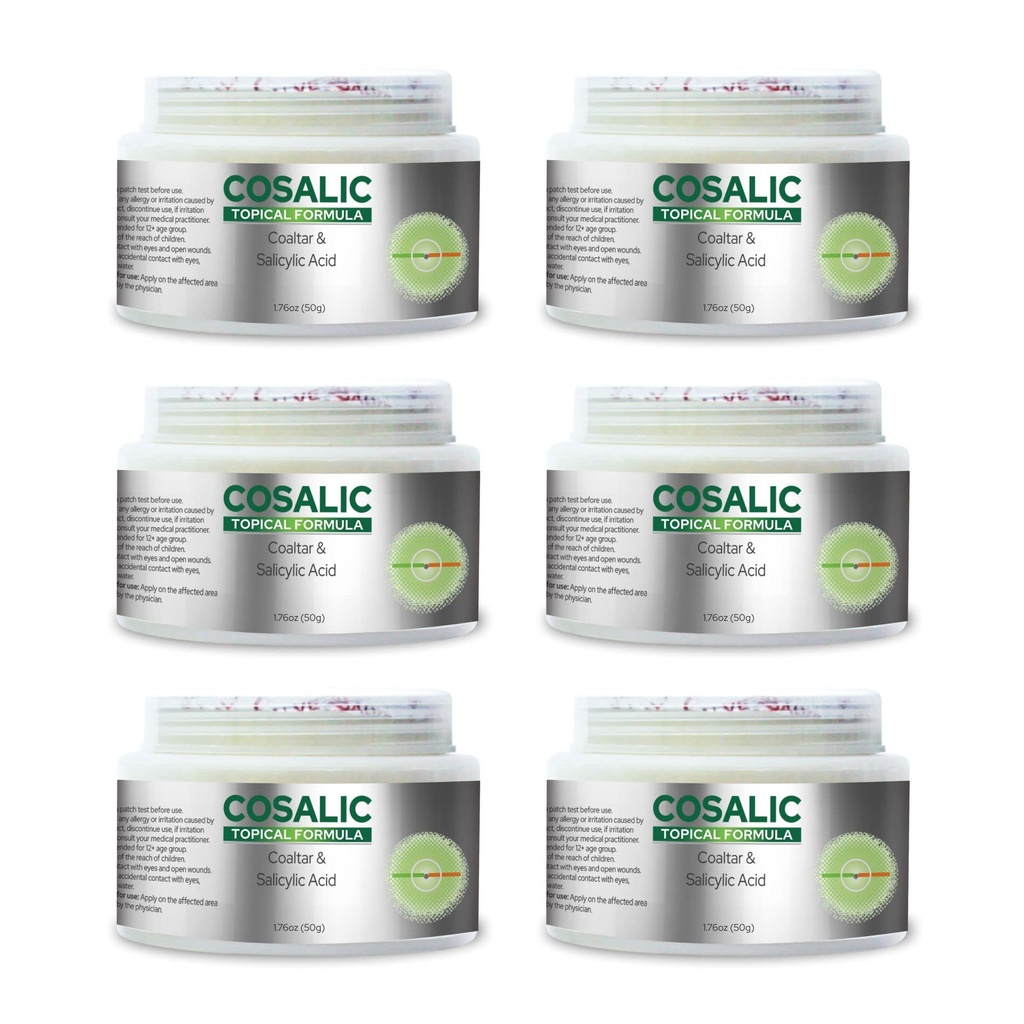 SALVE 50 Gram salicylsyre kull Tar pakke med 6
