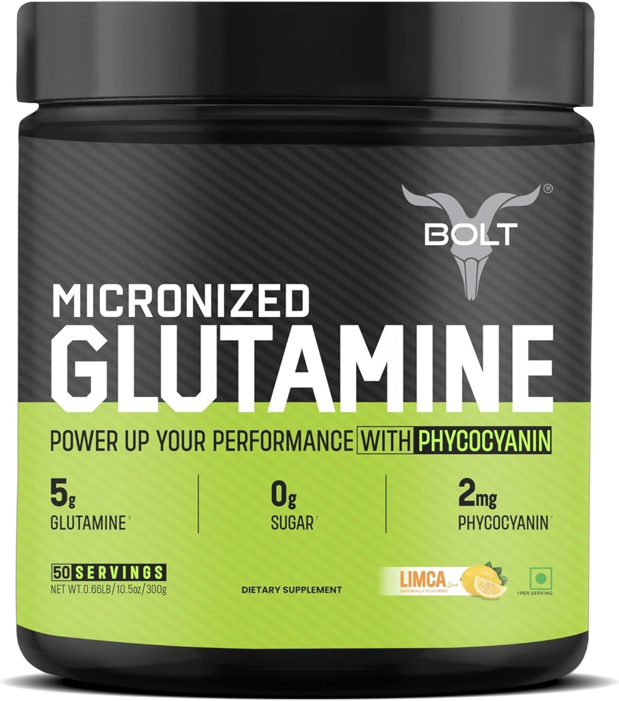 Mikronisert glutaminpulver (50 serveringer, Limca Lime)