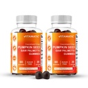 Vitamatic Pumpkin Seed 20:1 Ekstrakt & så Palmetto 10:1 Ekstrakt Gummies – sukkerfri botanisk ekstrakt – naturlig bringebær flavor – vegansk, ikke-GMO, plantebaserte gummi – 60 greve - 2 pakke (120 greve)