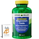 Spring Valley Magnesium 400 mg Bone & Muskel Helse Tabletter, Diett Supplement, 250 greve beste magnesium Supplement for kvinner, Pastillas de Magnesio para Mujer Bundle med Lual 45 Diabetes Dekodet