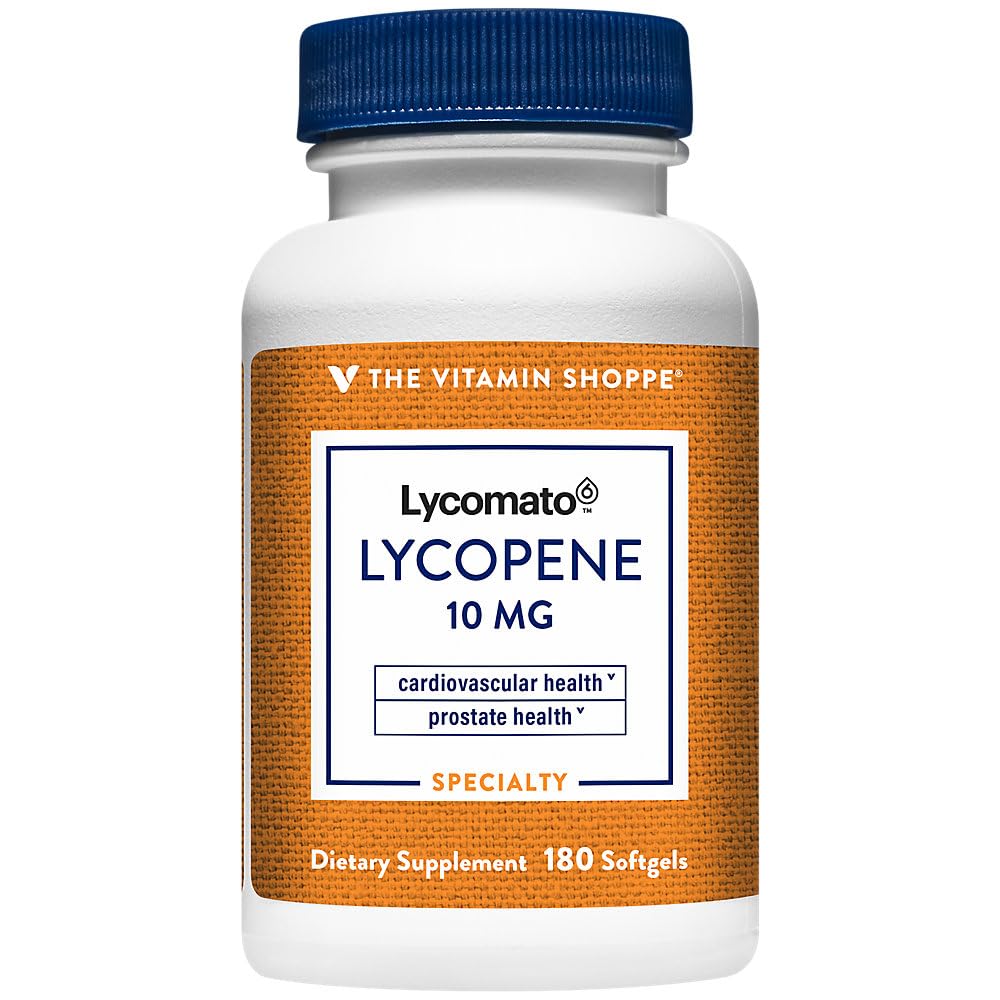 Vitamin Shoppe Lycopene 10MG, Antioksidant som støtter kardiovaskulær, prostata og cellular helse (180 Softgels)