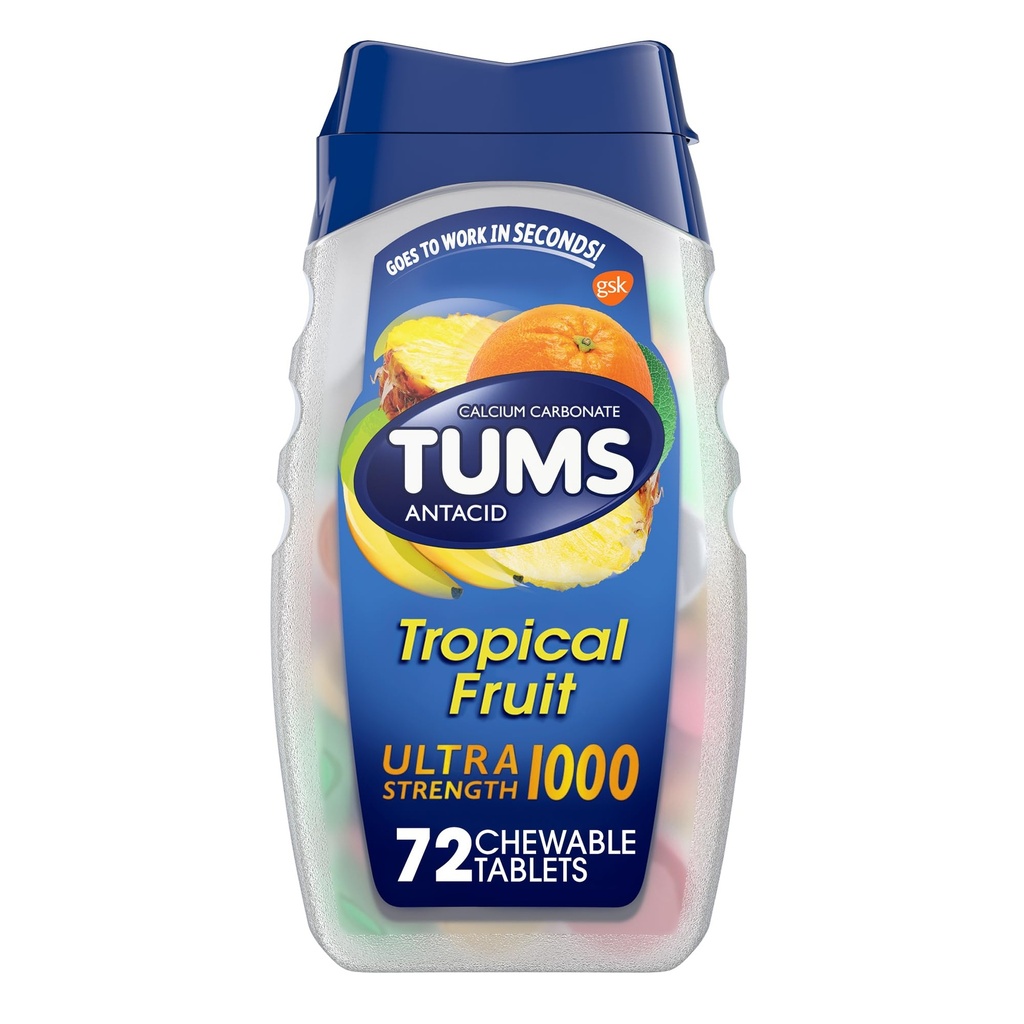 Tums Ultra 1000 Maks styrke tropisk frukt - 72 Chewable tabletter