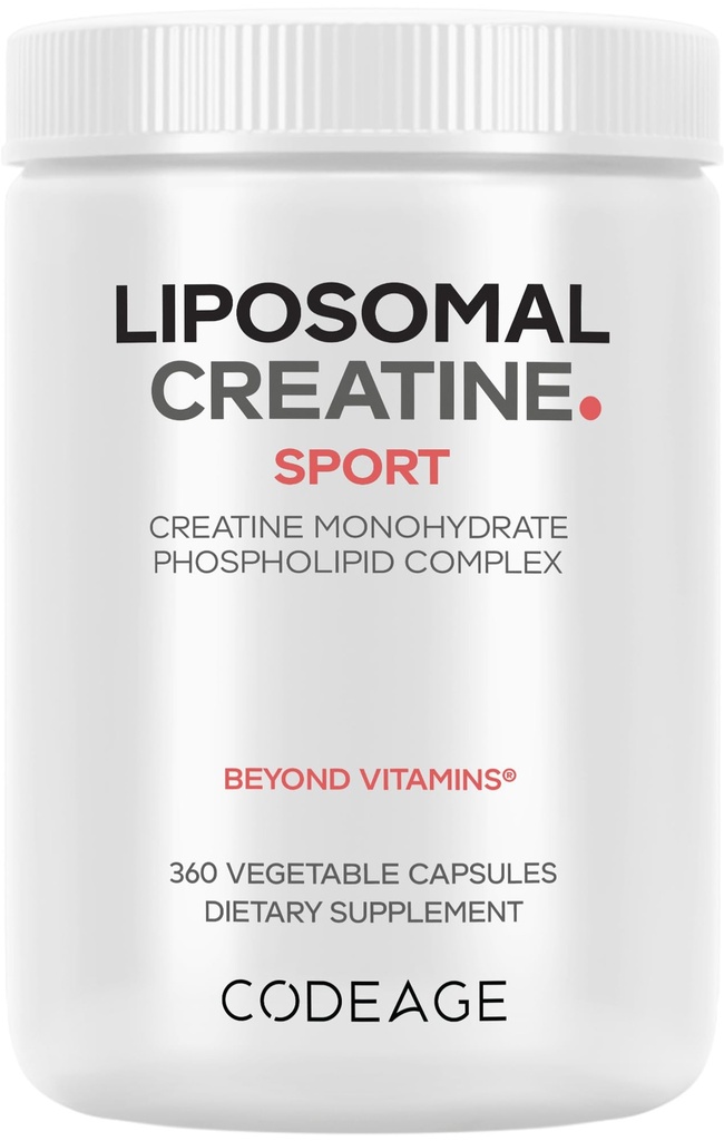 Kodeasje Liposomal Kreatin Monohydrat Supplement, ren kreatin 2500mg - 3 måneders forsyning, mikronisert, kreatinmuskel idrettsnæring og atleter, ikke-GMO - 360 kapsler