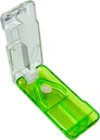 EZY DOSE Piller og Splitter med dispenser, daglig bruk, trygt kutte piller, vitaminer, tabletter i halve eller kvartaler, nøyaktig og enkel skjæring, rustfritt stål Blade, reisestørrelse, grønn, BPA gratis
