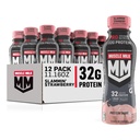 Muskelmelk Pro Avansert ernæringsprotein Shake, Slammin ' Strawberry, 11.16 Fl Oz (pakke på 12), 32g Protein, 1g Sukker, 16 vitaminer og mineraler, 5g Fiber