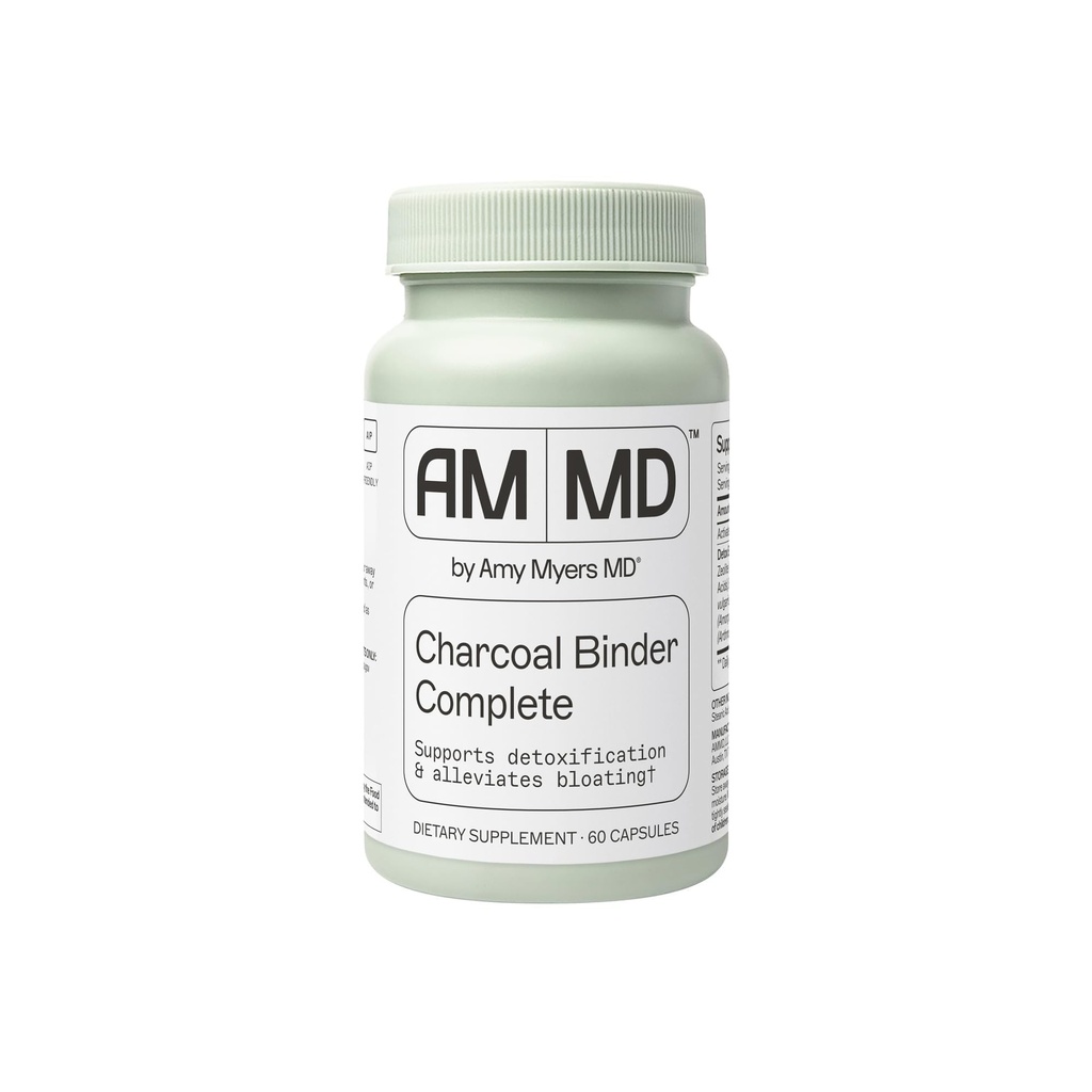Kokos Charcoal Capsules fra Myers Way Protocol - Naturlig Aktivert Charcoal, Gass Reliever & Støtte for Påvirkninger av Mold / Toxiner - Kosttilskudd 60 Kapsler, 30 Serveringer - Dr. Amy Myers
