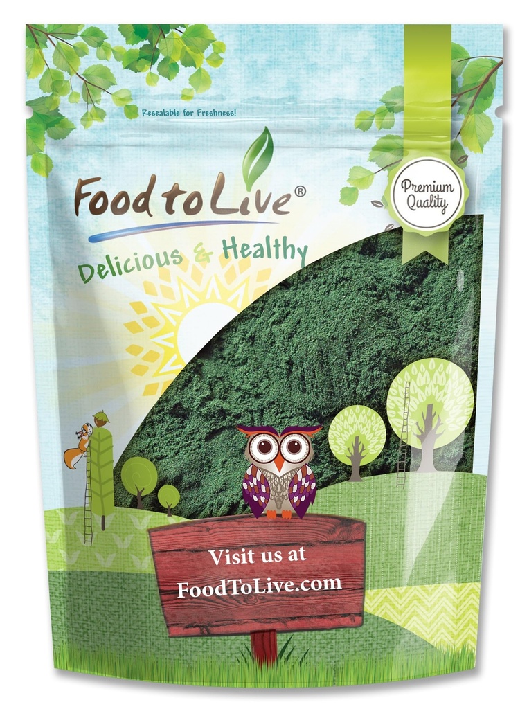 Mat til levende klorella pulver, 2 pund - Kosher, rå grønn algae, vegansk supermat, bulk, ren vegansk grønn protein, rik på vitaminer og mineraler, flott for drinker, te og smoothies