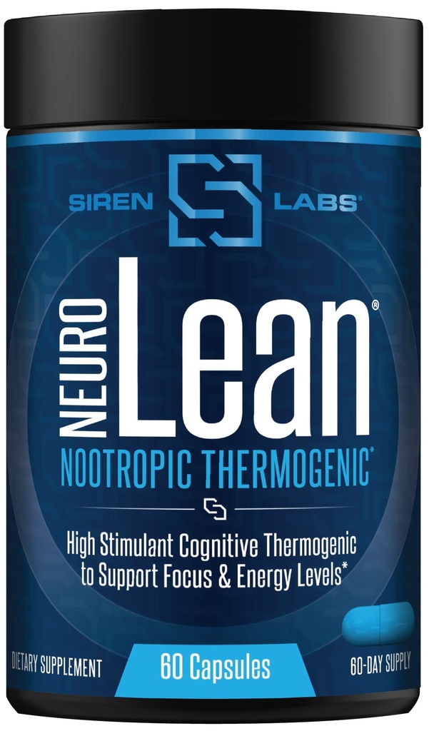 Siren Labs Neuro Lean Konsentrert termogen for helse, vanntap, energi og fokus - 60 kapsler