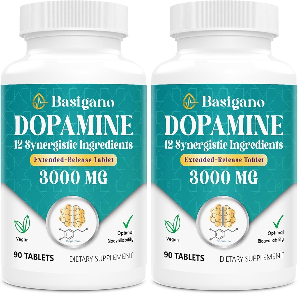 Naturlig dopamin Supplement - Glutenfri - 90 tabletter (pakke med 2)