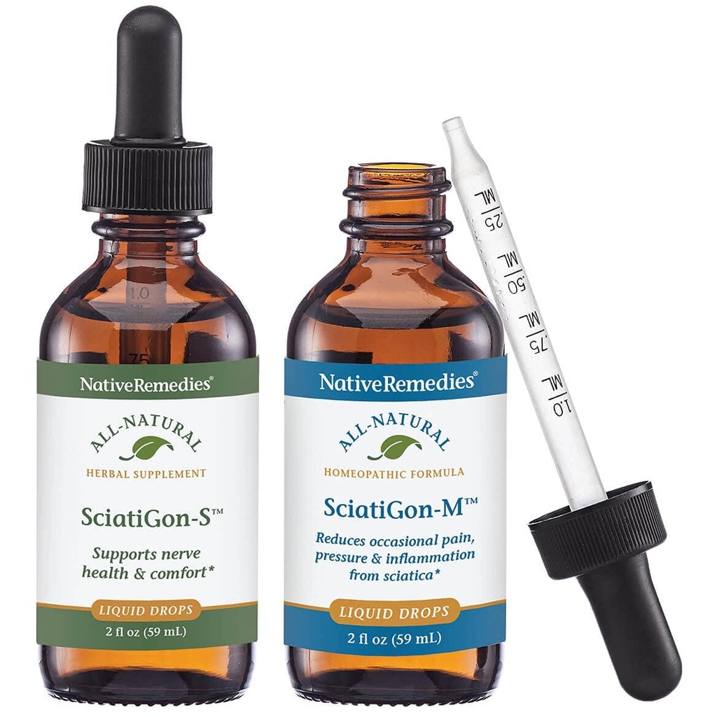 Native Remedies Complete Sciatigon ComboPack - Alt naturlig urtetilskudd bidrar til å redusere trykket på den sciatiske nerven og naturlig homøopatisk remedi reduserer smerte, cramping og talghet