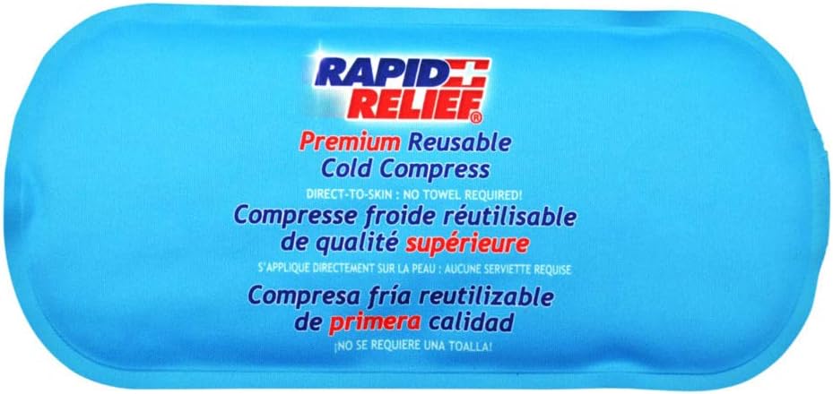 Hurtig relief Reusable Gel Cold Compress - Myk stoff kalde pakke for skader, førstehjelp, sprainer, hodepine, muskelsmerter og smertelindring 5\" x 11\"