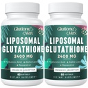 8-i-1 Liposomal Glutation 2400 MG, høy absorpsjon Antioksidant Formula - med Hyaluronsyre, Alfa-Liposyre, Resveratrol - Hud, Liver Detox & Immune System, 120 Softgels