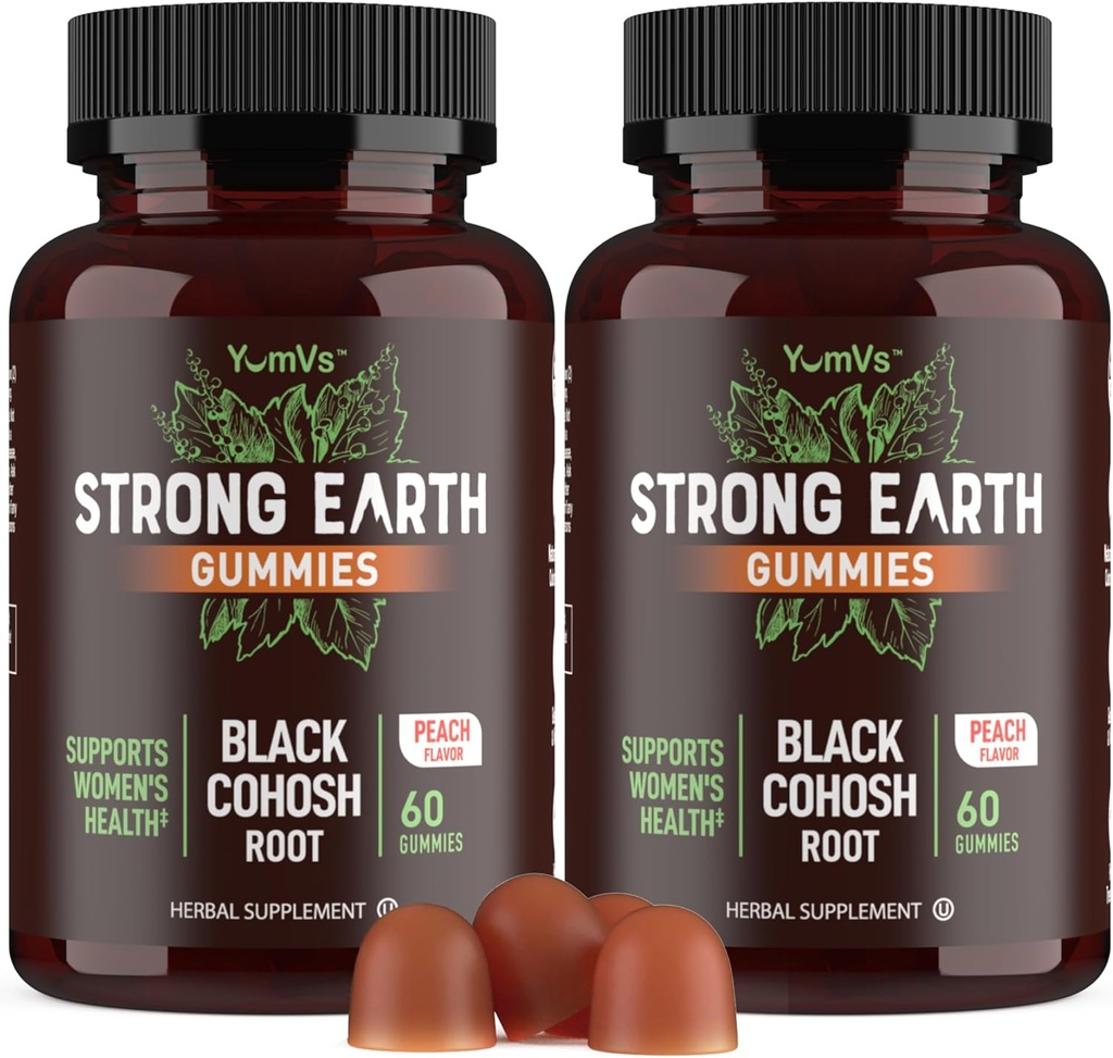 YUM-V'S Strong Earth Svart Cohosh Root 50mg (60 greve) - Naturlig Ekstrakt Menopause Kosttilskudd Natt Sweats & Hot Flashes for kvinner