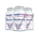 Forskning Bekreftet Resveratrol - 98% Trans-Resveratrol 1000 mg, Anti-Aging støtte - 60 kapsler per flaske - 3 flasker