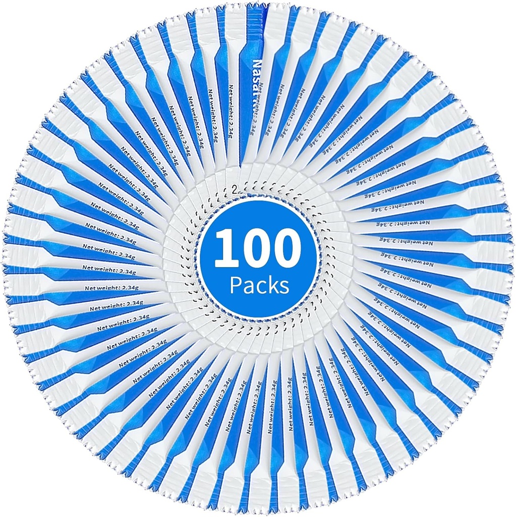 Neti Pot Saltpakker, Individuelt 100 saltpakker, Nasal Vaskepåfyllingssett | Sinus rensepakker til Neti Pots | Nasal Irrigasjonssystem | Nasal Rinse | Sinus Relief | Nese Vaske
