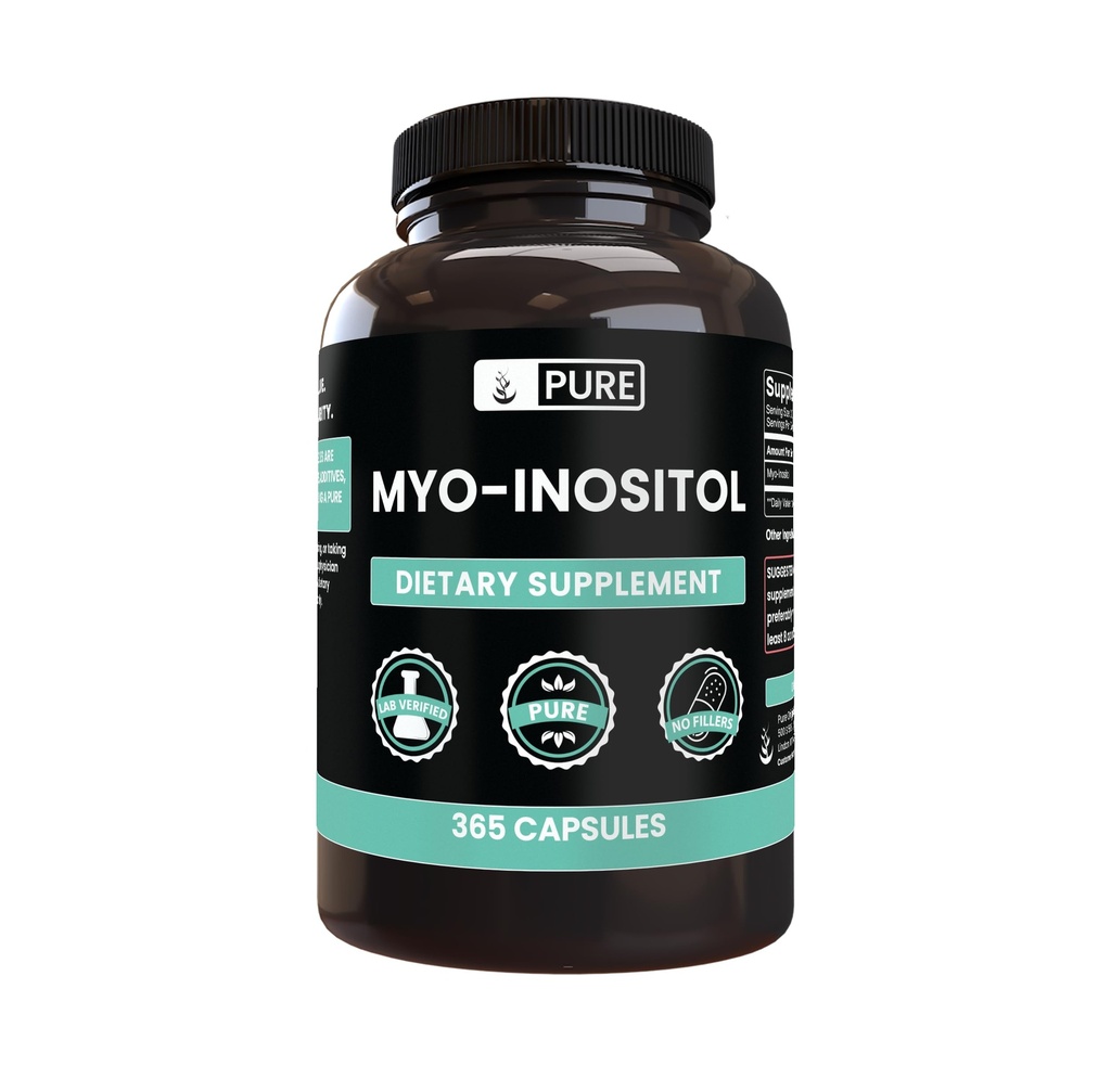 Myo-Inositol (365 kapsler) Ingen magnesium eller ris fyllstoffer, alltid ren, Lab verifisert