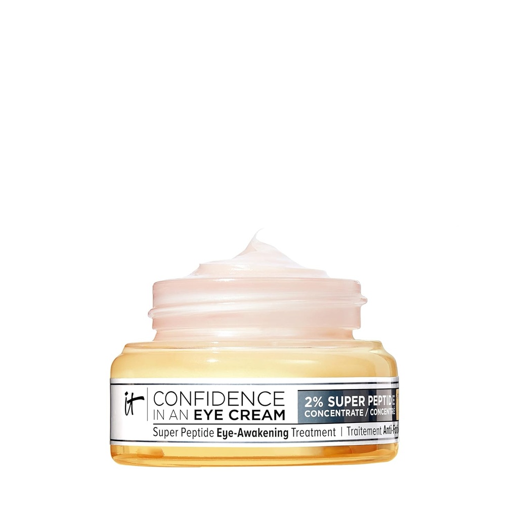 IT Kosmetikk tillit til en øyekrem - Anti Aging Peptide Øyekrem for mørke sirkler og krybber, Letvekt 48HR Hydrasjon, 2% Super Peptid Konsentrasjon, glatt og lysere under øyet, alle hudtyper