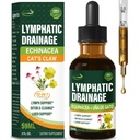 Cleavers lymfatiske drenering Dråper Forbedre lymfesystem Detox Cleanse, Echinacea, Melk Thistle, Katter Klo, Turmeric, Dandelion, Burdock Immune Support Supplement. 2oz