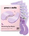grace & stella Retinol Under Øye Patches for Puffy øyne og mørke sirkler - gjenoppretting Gel Under Øyemasker med Hyaluronsyre - Vegansk Cruelty-fri hudpleie, Bursdagsgaver for kvinner (Purple, 24 Par)