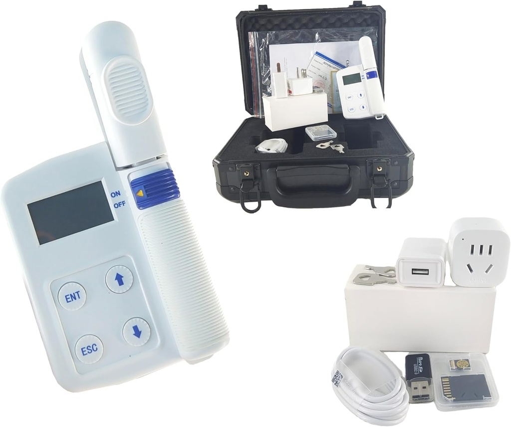 Digital Klorofyll Innhold Meter Plant Klorofyll Nitrogen Innhold Laft Temperatur Tester med Måleområde 0,0-99.99 SPAD Nitrogen 0,0-99.99mg/g Temperatur -10-99.9°C