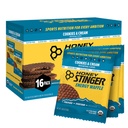 Honning Stinger Organic Glutenfri informasjonskapsler og krem Vafler, Energi Stropwafel for trening, utholdenhet og ytelse, Idrettsnæring for hjemme- og gym, Før og under trening, 16 Vafler, 16,96 Ounce