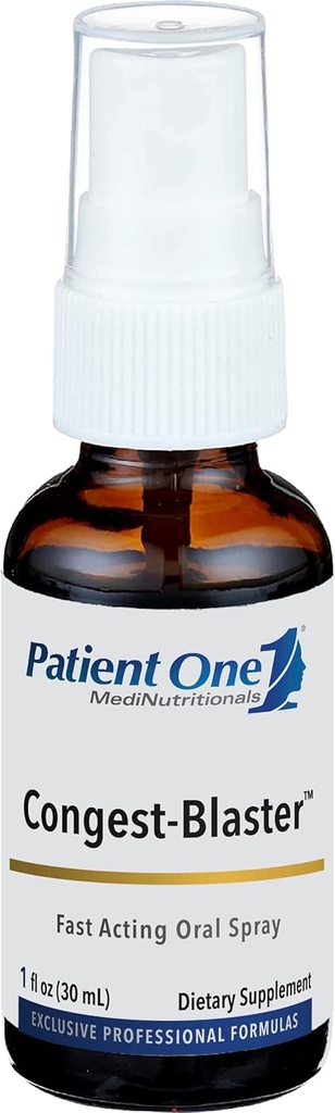 Patient én Congest-Blaster | Oral Spray Supplement for rask-Active Sinus og Nasal støtte * | med Echinacea, hvitløk, eldrebær og mer | 1 floz