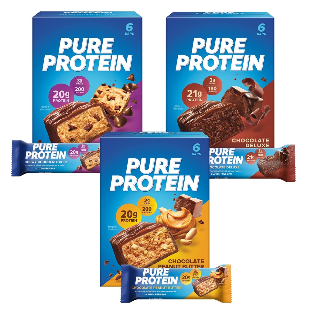 Pure Protein Bars Sjokolade Variety Pack (18 ct)