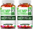 (2 pakke) Hempe Gummies - 90PCS Stress Relief Fruity Gummy Bear med hamp olje