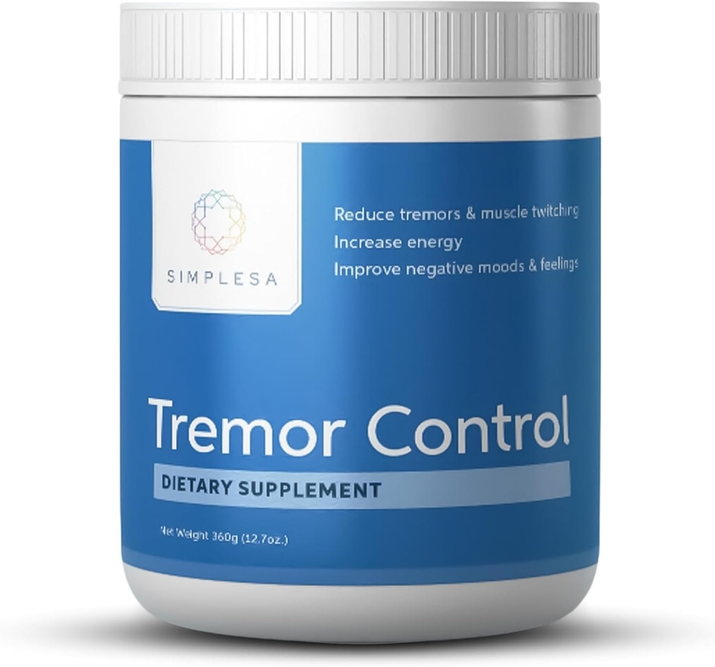 Simplesa Tremor Control, L-Arginine Alpha-Ketoglutarate Supplement, Inkluderer GABA, Ubiquinol og Niacin, 360g AAKG Powder Supplement, støtter Tremor Control, og muskel helse