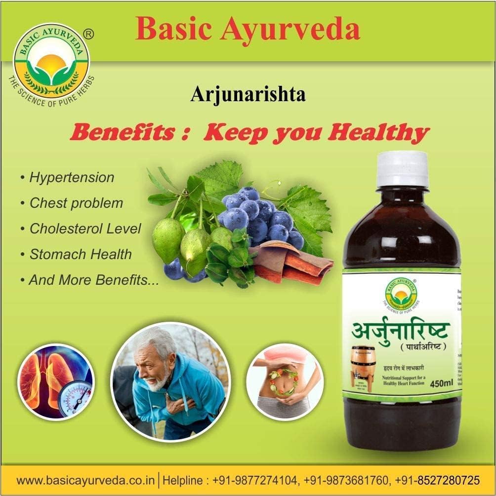 KRISTINA Basic Ayurveda Arjunarishta Syrup | | | | | Hypertensjon | brystproblem | opprettholde kolesterolnivå | Herbal hjertetonisk | Forbedre magen helse