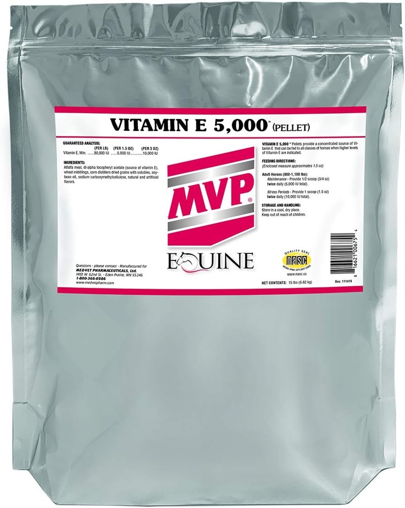 MVP vitamin E 5000 (15lb) Pellete vitamin E for hester...