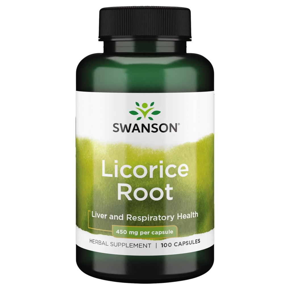 Swanson Premium Merke Licorice Root 450 Milligrams 100 Kapsler