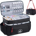 BAGSFY reisemedisin Bag Arrangør, medisinsk veske tom, pilleflaskeorganisator for hjem, stor medisinsk lagring, reise bærende saken førstehjelpssett vesker tomme, nødsett.