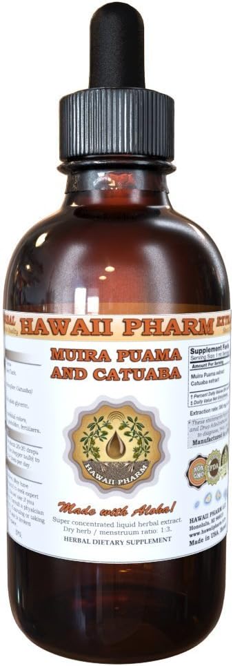 Hawaii Pharm Muira Puama og Catuaba Liquid Extract Tinktur 4 Oz (120 ml)
