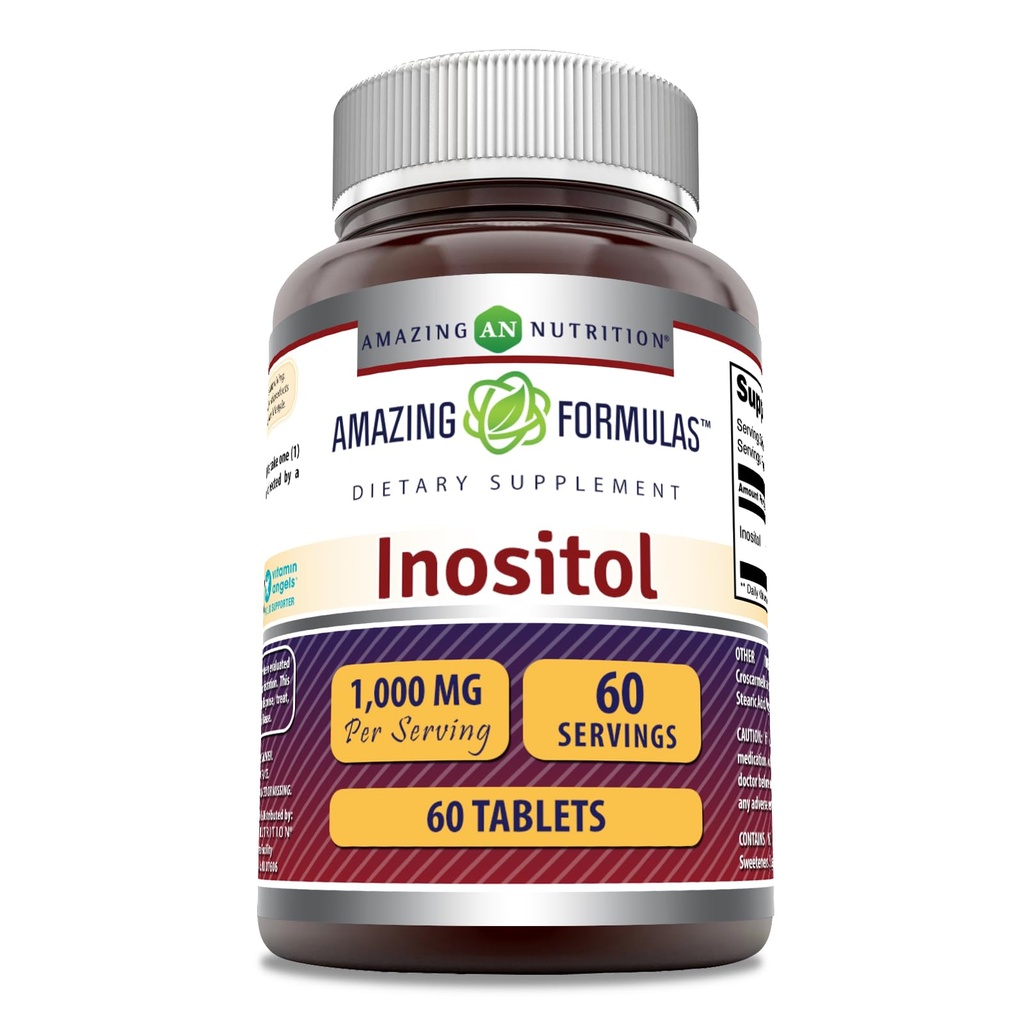 Amazing Formler Inositol 1000mg Supplement | Tabletter ikke-GMO | Glutenfri | laget i USA (1 pakke, 60 greve)