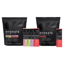 Sportsforskning Hydrate Electrolytes Combo Pack - Sukkerfri og naturlig flavorert med vitaminer, mineraler og kokosvann - støtter Hydration - 32 pakker - Cherry Pomegranate Dominant Flavor