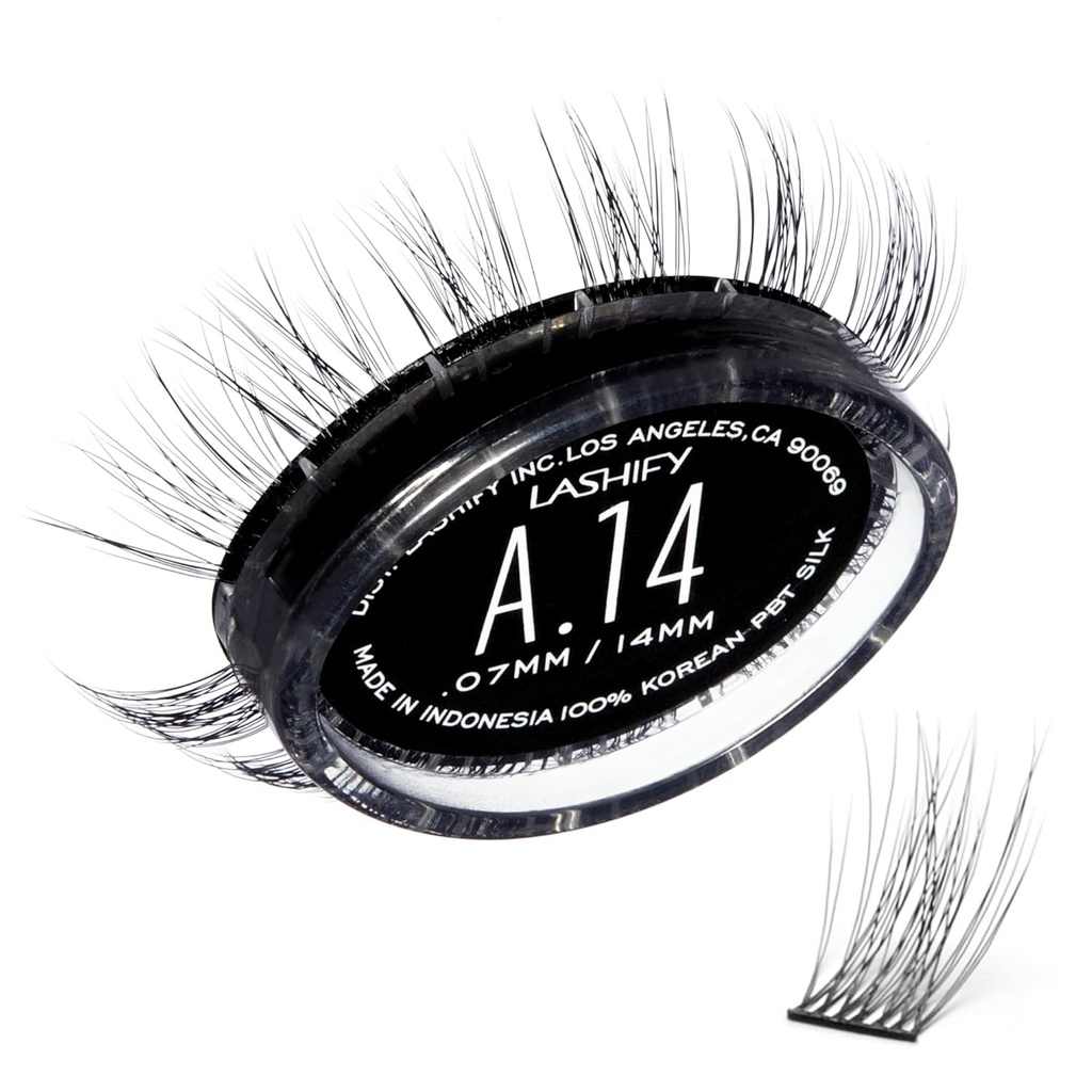 Lashify forsterke 14mm Gossamer DIY Eyelash utvidelser fylle, svart, enkle falske øyenvipper for et naturlig utseende