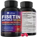 Fisetin Supplement - Liposomal Super Absorpsjon 98% ren 1200mg med Quercetin, Resveratrol, Grønn Te Ekstrakt for sunn aldring og lang levetid, hud helse, hjerne og antioksidant - 60 Softgels