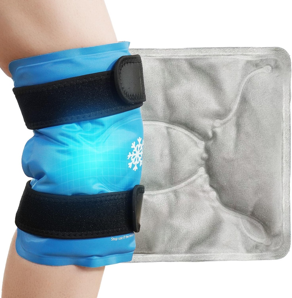 Ispakke for kne smertelindring, Reusable Gel Ice Wrap for benskader, hevelse, Knee erstatningskirurgi, kald kompressiv terapi for ledgikt, Meniscus Tear, Sportsskader
