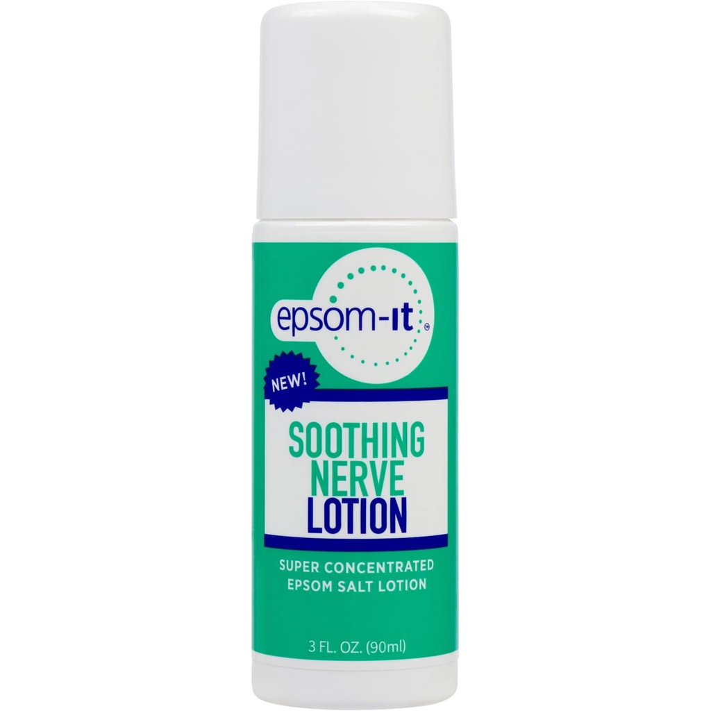 Epsom-It Soothing Nerve Lotion - Roll on Epsom Salt Magnesium Lotion, Topical Magnesium Cream med Capsaicin & Arnica for trøtt muskler og søvn, 3oz