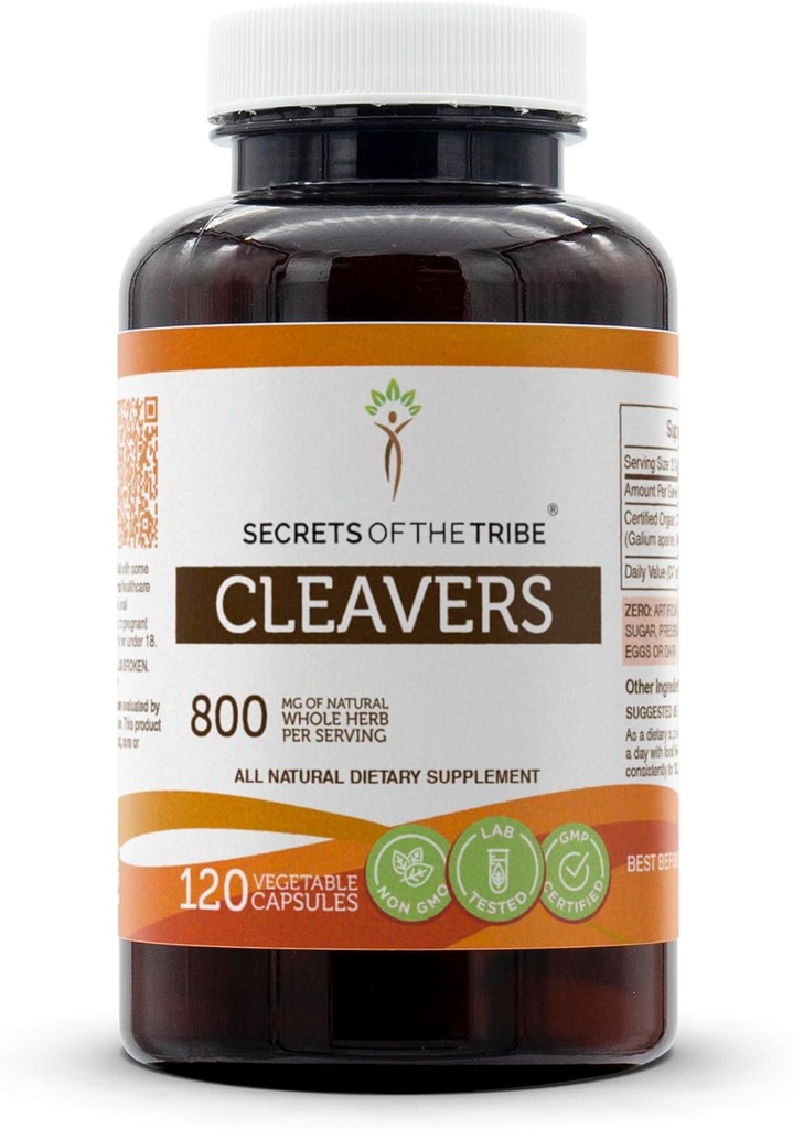 Hemmeligheter av Tribe Cleavers 120 kapsler, 800 mg, Cleavers (Galium aparin) Tørket urt (120 kapsler)