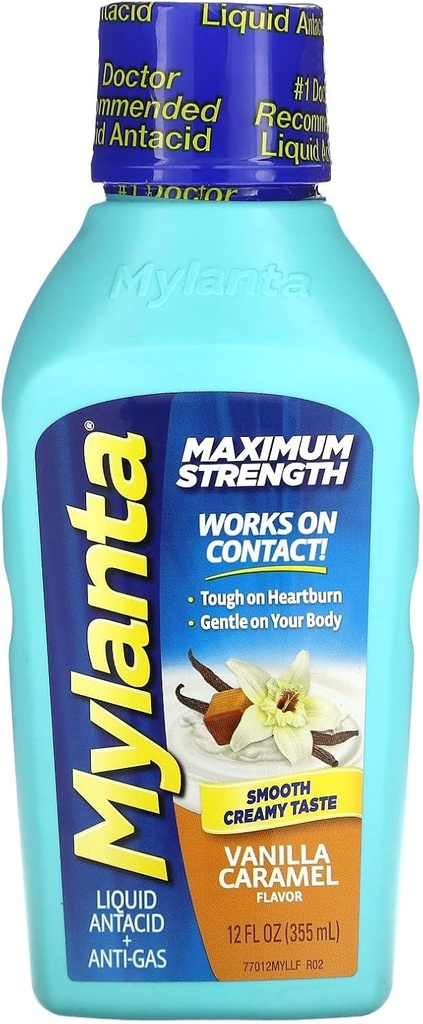 Mylanta Antacid og gass relief, maksimal styrke formel, Vanilla Caramel Flavor, 12 Fluid Ounce