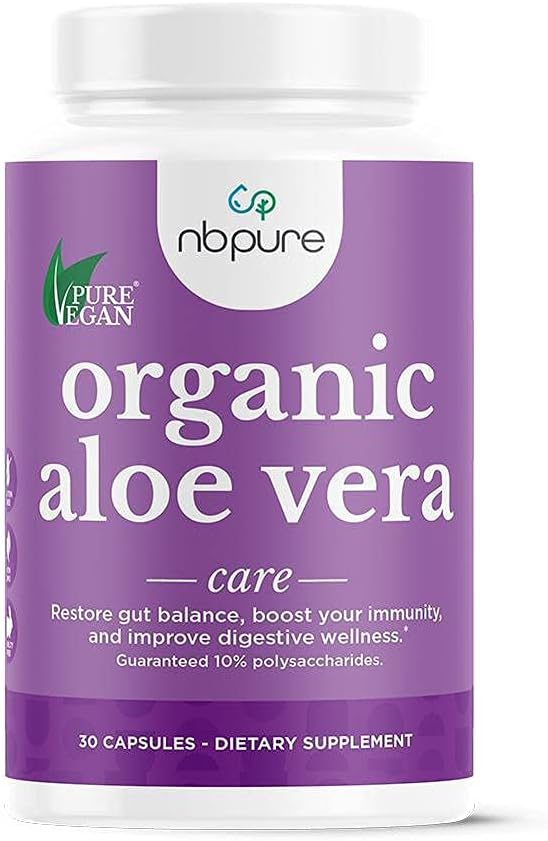 nbpure Organic Aloe Vera, gjenopprette Gut Balance, immunitetsstøtte og Digestive Wellness 30, Vegansk kapsler