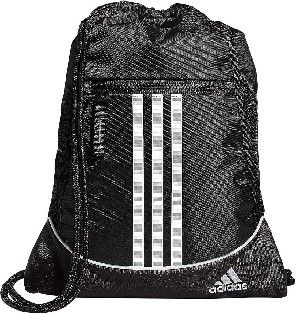 adidas Alliance Sackpack - Trekkstreng ryggsekk liten veske for menn og kvinner, svart, en størrelse