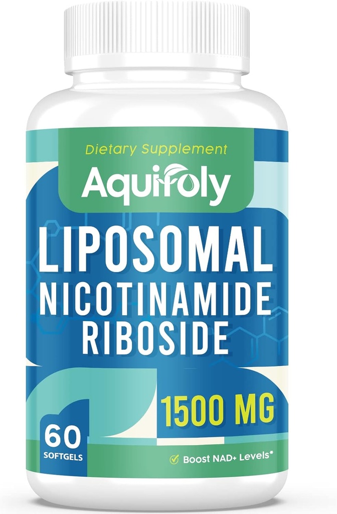 Liposomal Nicotinamid Riboside Supplement 2000 mg med TMG og Pterostilbene for maksimal absorpsjon, superior til NAD, økende NAD+, cellulær energi og aldersforsvar, 60 Softgels