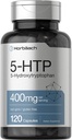 Horbäach 5HTP 400mg Kapsler | 120 greve | Ekstra styrke Supplement | Ikke-GMO, Glutenfri | 5 Hydroxytryptophan