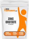 BulkSupplements.com Sink Orotat pulver - Sink Mineraler Supplement, for immunstøtte - Glutenfri, 200 mg per servering, 250g (8,8 oz) (pakke med 1)
