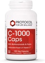 Protocol For Life Balance - C-1000 Caps med Bioflavonoids og Rutin - Antioksidant kraft av vitamin C, støtter sunn immunsystemfunksjon, gir cellular beskyttelse - 120 Veg Kapsler